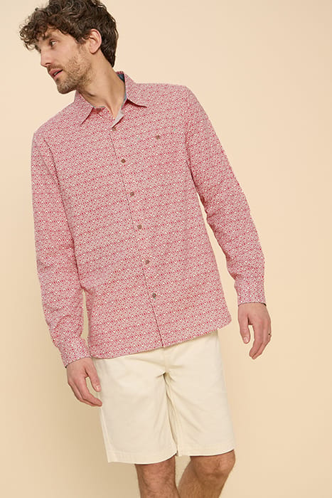 GEO DIAMOND PRINTED  SHIRT MID RED 1