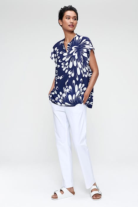 PRINTED RELAXED TOP ROYAL BLUE 2