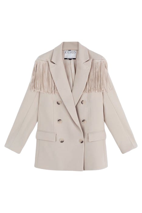 CREPE BLAZER FRINGE LIGHT SAFARI 3
