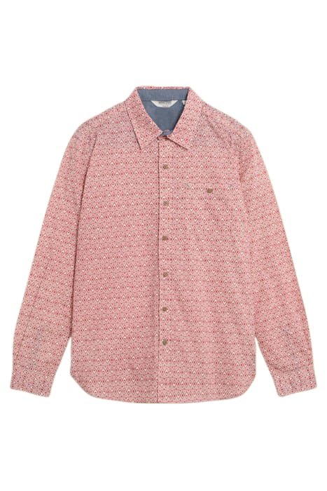 GEO DIAMOND PRINTED  SHIRT MID RED 2