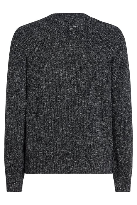 MOULINE EFFECT MOCK NECK BLACK/WHITE 2