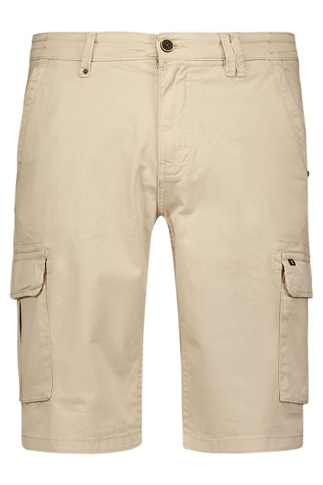 SHORT CARGO GARMENT DYED + STONE WASHED STRETCH CEMENT 4