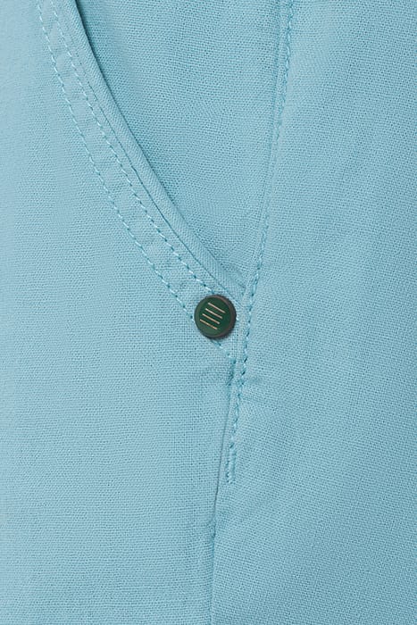 SHORT WITH LINEN GARMENT DYED AQUA 7