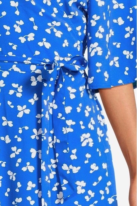 BONITA WRAP ANGEL DRESS LONG BRIGHT BLUE/WHITE 4
