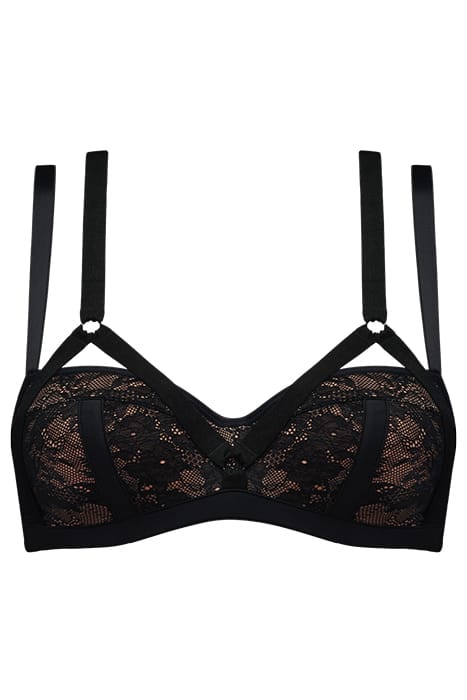 TABOO BLACK AND SAND BALCONY BRA 3