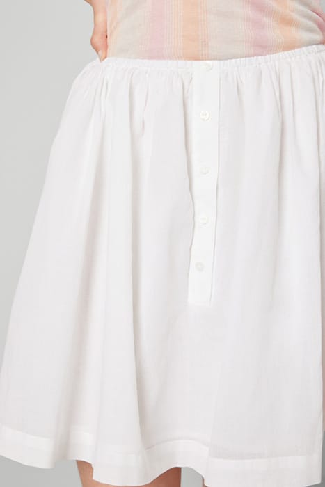 BUTTONED HIGH WAIST TRAPÈZE SKIRT BLANC 5