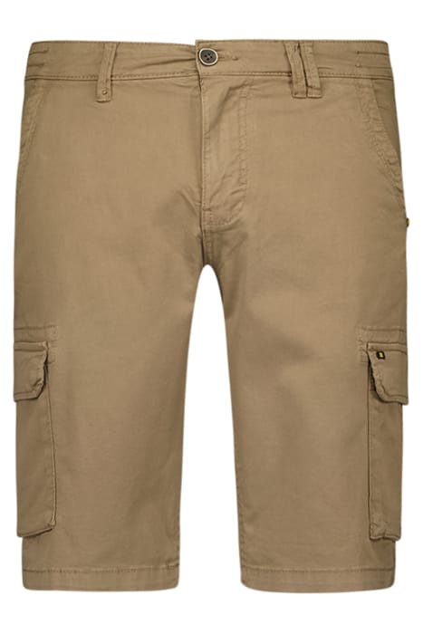 SHORT CARGO GARMENT DYED + STONE WASHED STRETCH ALMOND 4