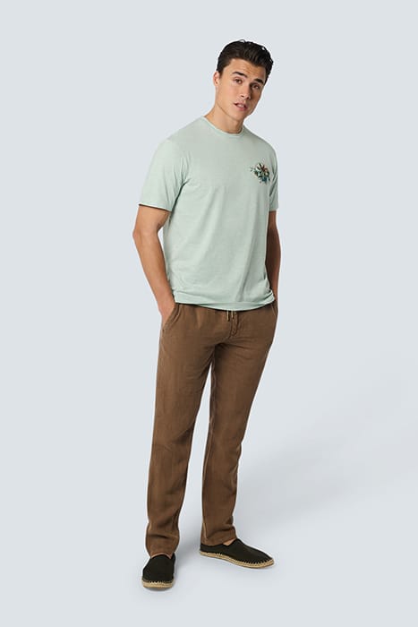 T-SHIRT CREWNECK MELANGE GARMENT DYED PLACED PRINT MINT 3