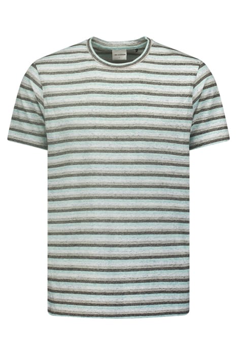 T-SHIRT CREWNECK MELANGE STRIPES AQUA 4