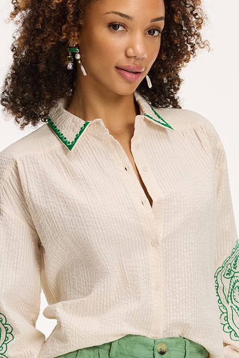 LADIES ELODIE BLOUSE SEERSUCKER KIT WHITE 8