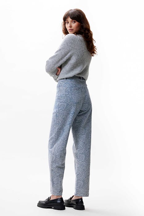 BARREL FIT JACQUARD JEANS BLUE 3