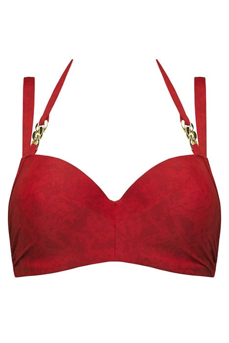 ACAPULCO RUBINE RED PLUNGE BALCONY BIKINI TOP 3
