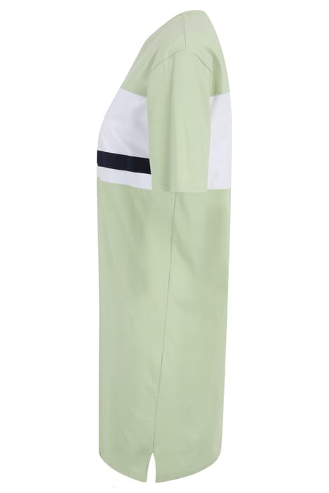 LISHUI BLOCKED TEE DRESS SMOKE GREENBRIGHT WHITE 6