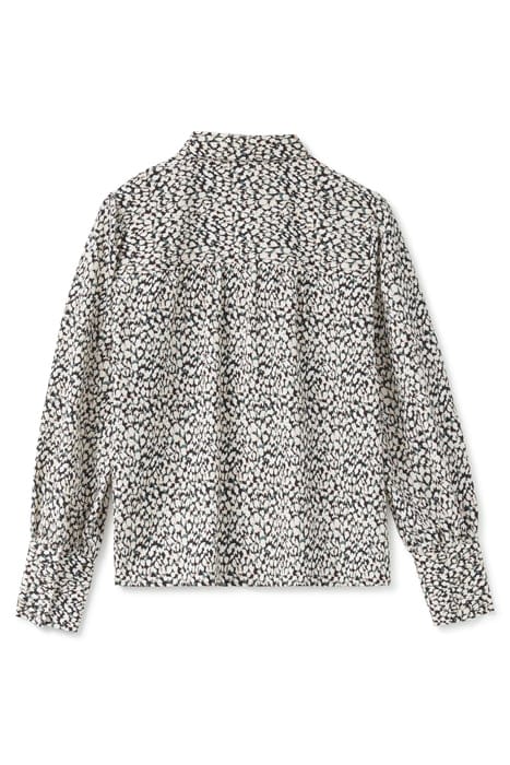 BUTTON UP WITH GATHERS ABSTRACT DOTS 4