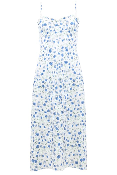 FRENCH CONNECTION CAMILLE ECHO CREPE STRAPPY DRESS SUM WH/BL 3