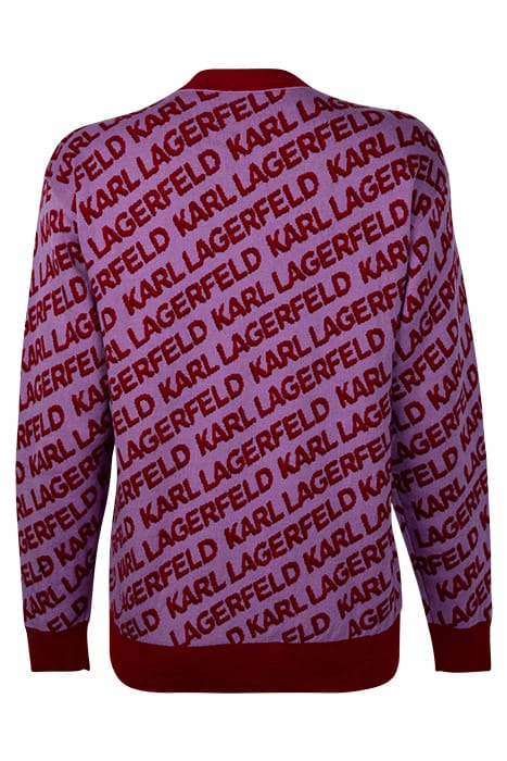 ALLOVER LOGO JACQUARD SWEATER FUCHSIA/RED 2