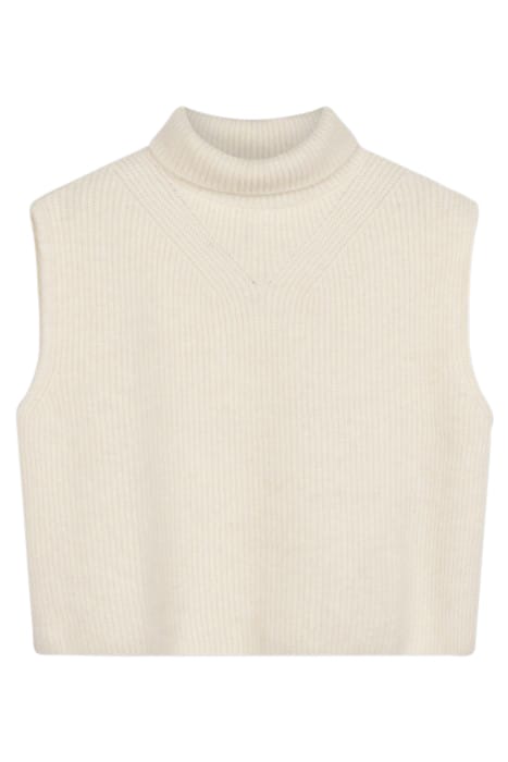 SHORT SOFT KNIT SWEATER ECRU 2