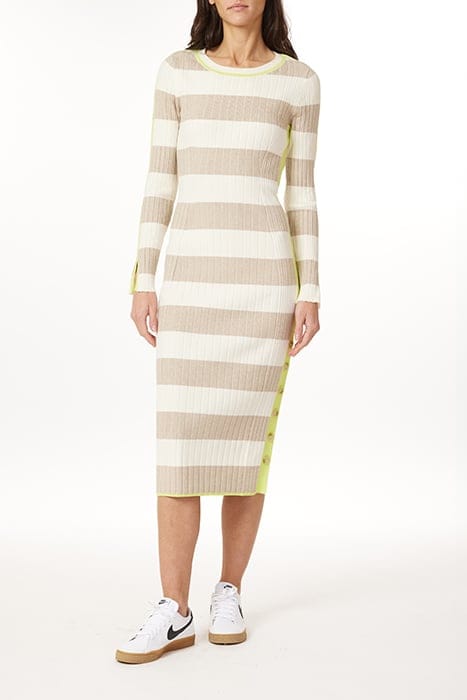 SPORTY STRIPE DRESS OATMEAL HEATHER STRIPE 1