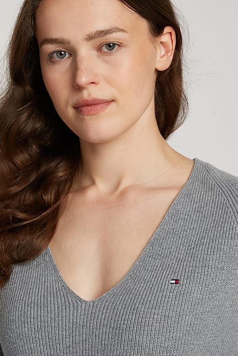 CO CARDI STITCH V-NECK STANDARD FIT MEDIUM GREY 6