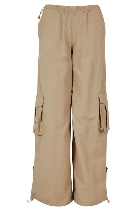 LADIES WIDE CRINKLE NYLON CARGO PANTS CONCRETE 4