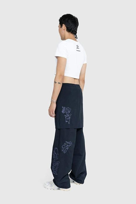 NTS X HIGHSNOBIETY – BRUSHED NYLON SKIRT NAVY 3