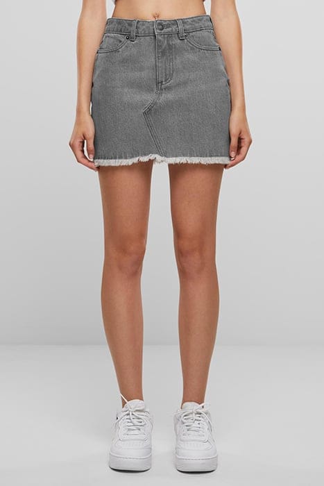 LADIES HEAVY MINI DENIM SKIRT NEW GREY WASHED 1