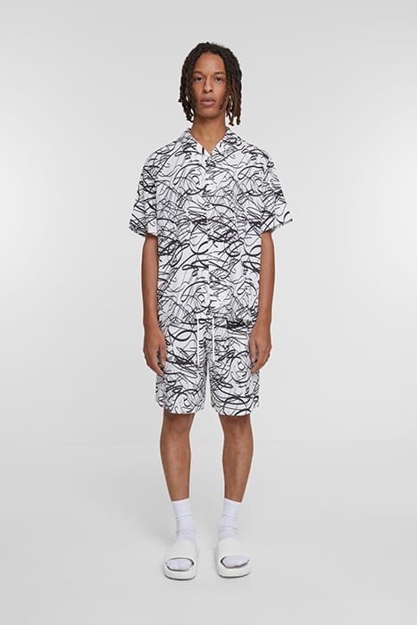 VISCOSE AOP RESORT SHIRT WHITESCRIBBLE 3