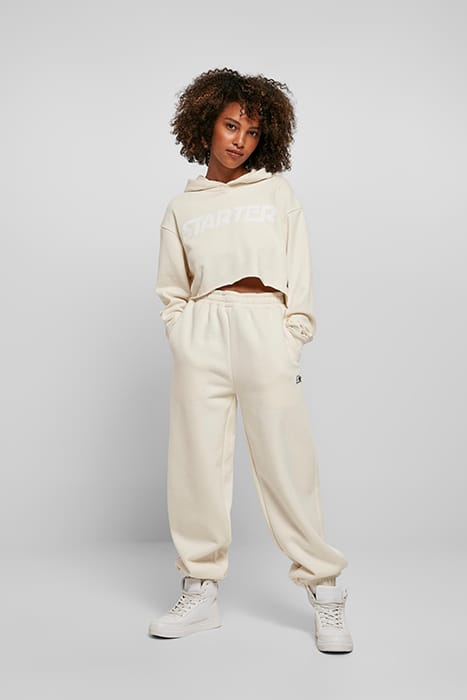 LADIES STARTER CROPPED HOODY PALEWHITE 3