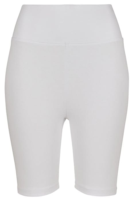 LADIES HIGH WAIST CYCLE SHORTS WHITE 1