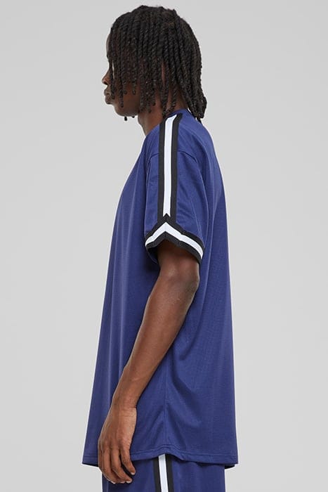 OVERSIZED STRIPES MESH TEE DARKBLUE 6