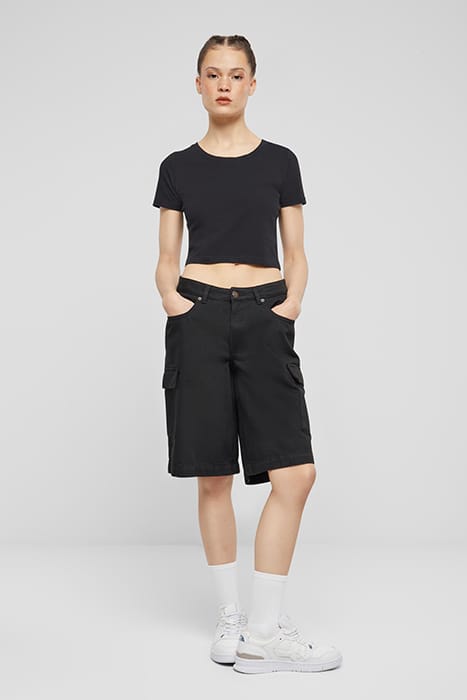 LADIES COTTON CARGO BERMUDA BLACK 3