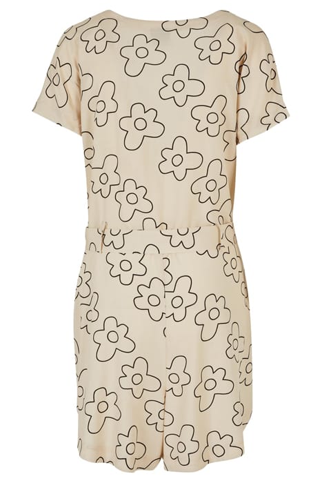 LADIES SHORT VISCOSE BELT JUMPSUIT SOFTSEAGRASSFLOWER 5