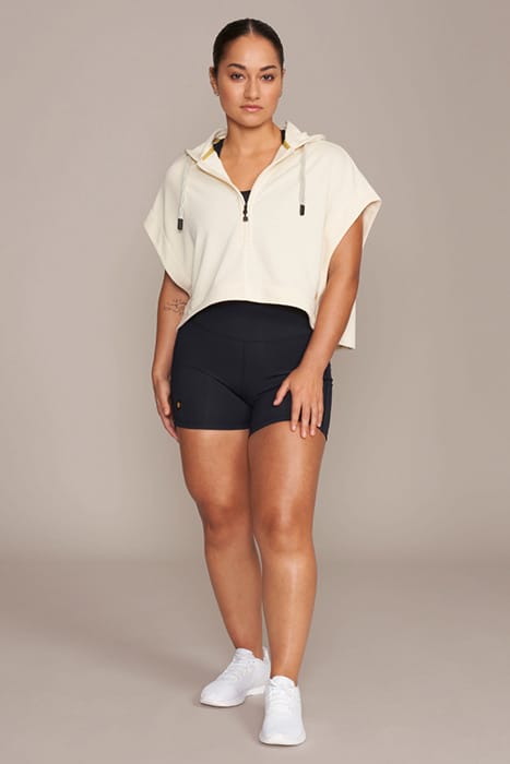 ALBA - WOMEN'S CROPPED SLEEVELESS HOODIE CREME 3