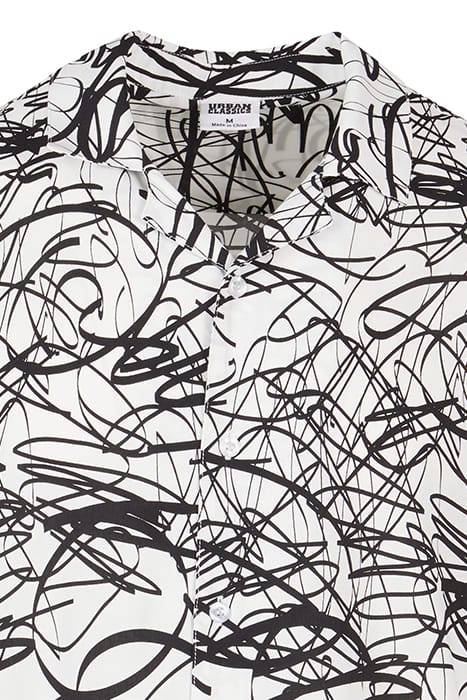 VISCOSE AOP RESORT SHIRT WHITESCRIBBLE 8