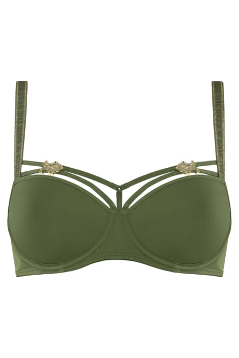 QUEEN BEE OLIVE GREEN PLUNGE BALCONY BRA 3