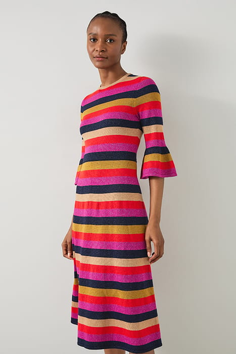ALICE METALLIC MIDI DRESS RAINBOW 1
