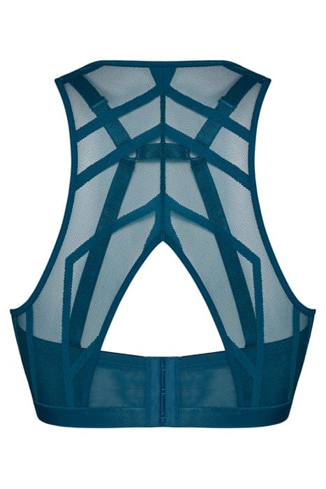 THE ILLUSIONIST TRANSPARENT PETROL PLUNGE BRA 3