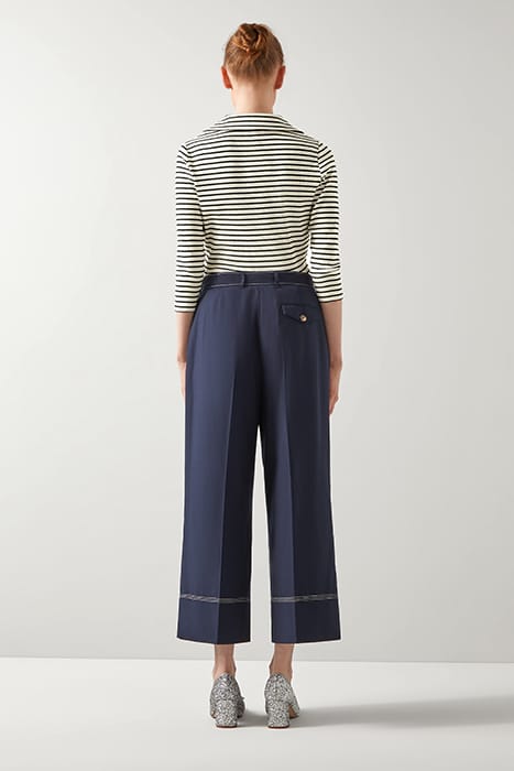 SOPHIA CROP WIDE-LEG & FLARED JEANS  NAVY/CREAM 2