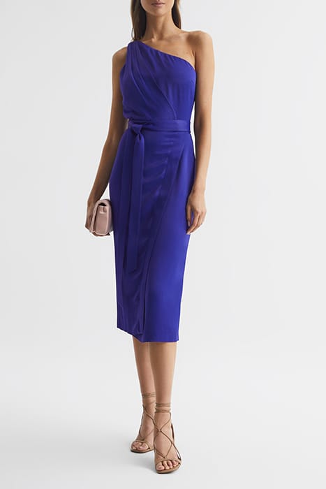 FLORA SATIN MIDI DRESS — ONE SHOULDER 2