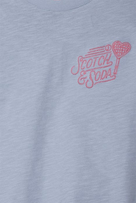 GIRL S&S TENNIS GROUP CTN SLUB JERSEY SS FASHION TOP LT BLUE 3