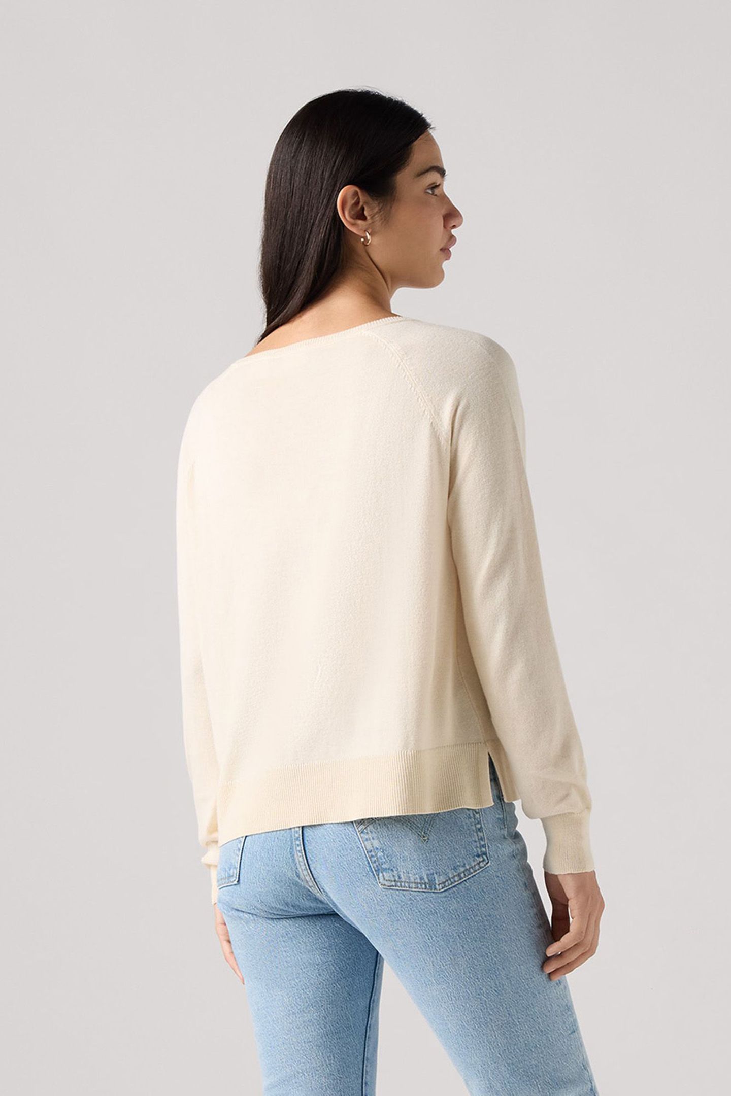 PETAL VNECK SWEATER WHITE SWAN TRIBLEND 2