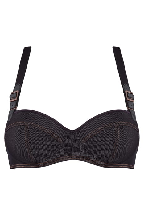 CALAMITY JANE BLACK DENIM PLUNGE BALCONY BRA 3