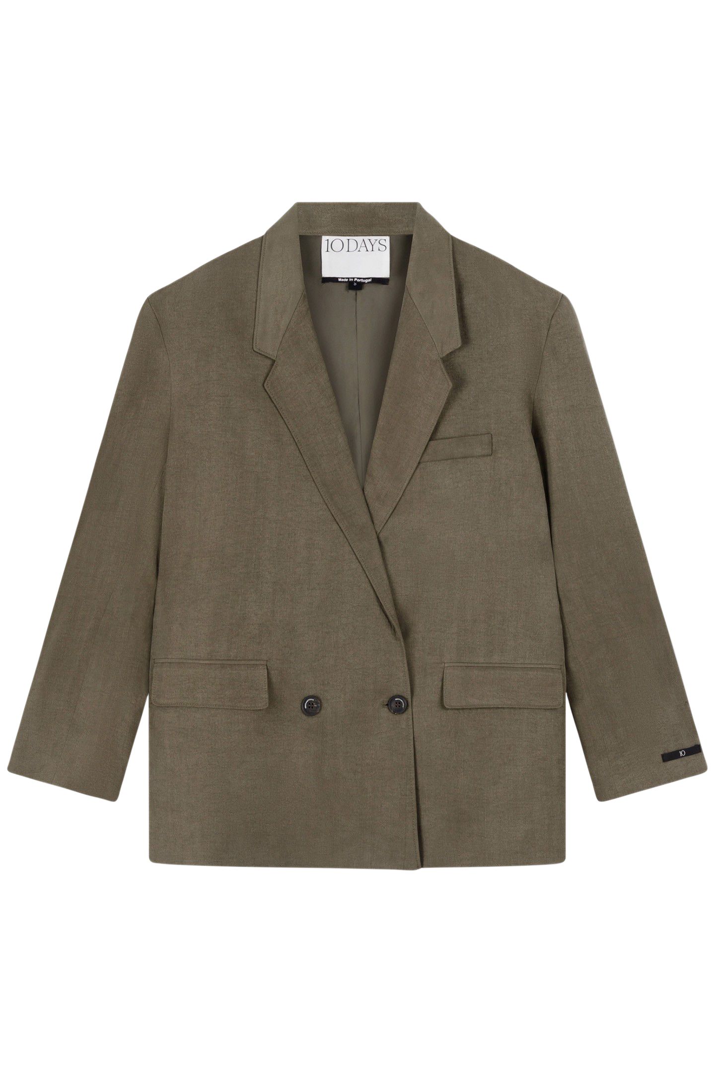 STATEMENT SHOULDER BLAZER DARK MOSS 3