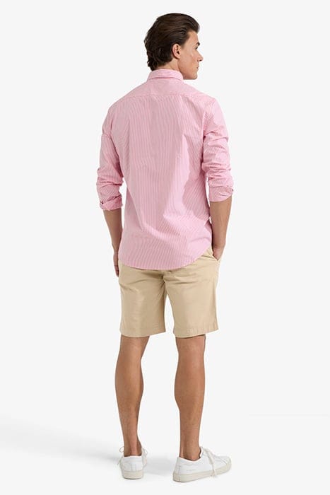 STRIPED POPLIN SHIRT CORAL RED 3