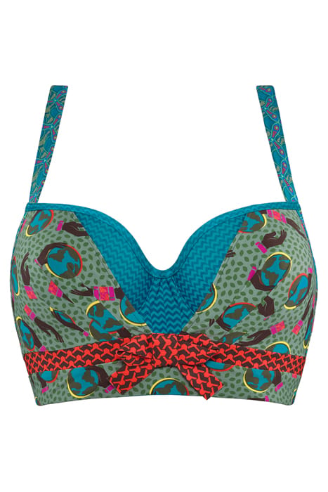 GAIA BLUE AND GREEN PLUNGE BALCONY BRA 3