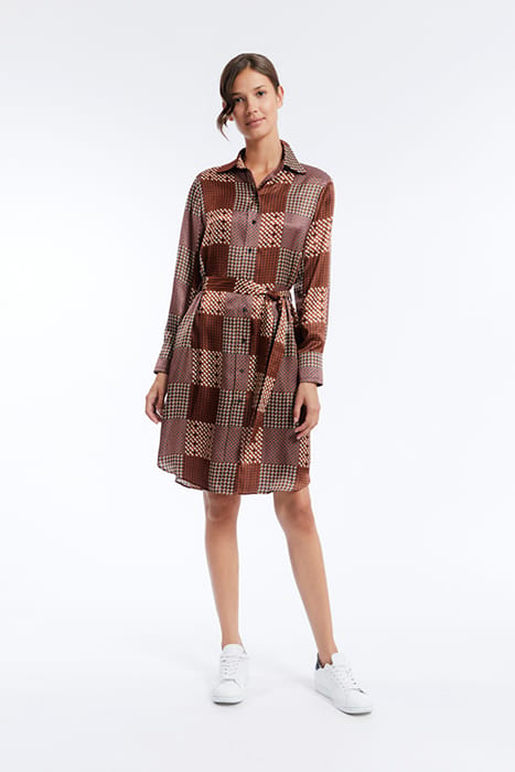 AMOUR SHIRT DRESS PATCHWORK CAMEL 4