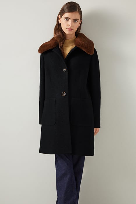 ASTER BOUCLE SINGLE BREASTED COAT BLACK 1