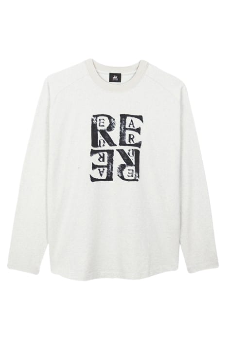 MENS GREY LS TSHIRT STAMP PRINT GREY BEIGE 4