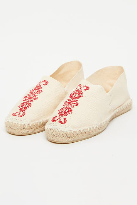 AURIANE ESPADRILLES ECRU RED 2