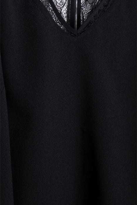 CREPE LIGHT LACE TRIM VEST BLACK 3